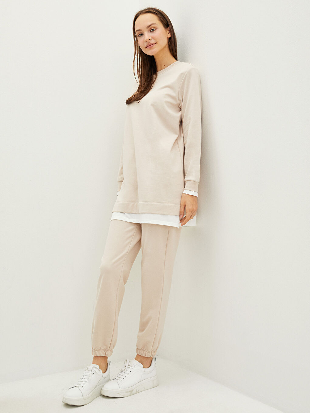 Women's Elastic Waist Plain Tracksuit Bottom-1