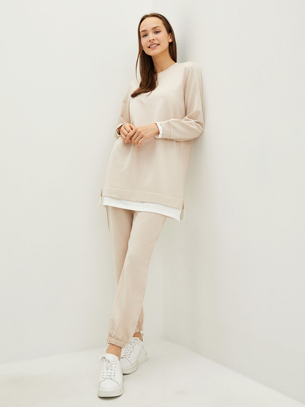 Women's Elastic Waist Plain Tracksuit Bottom-2