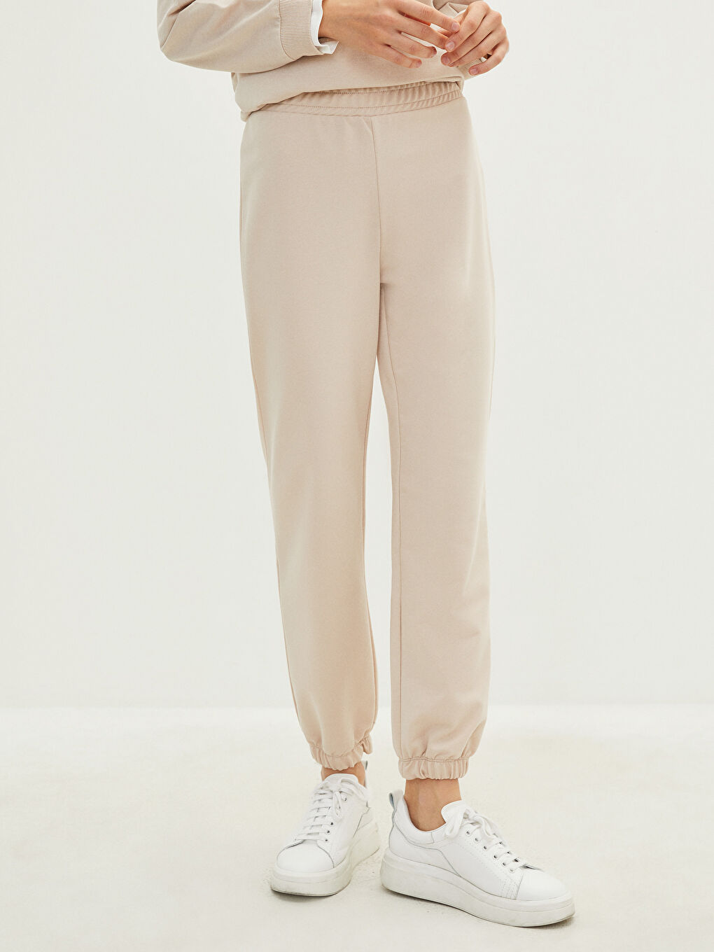 Women's Elastic Waist Plain Tracksuit Bottom-3