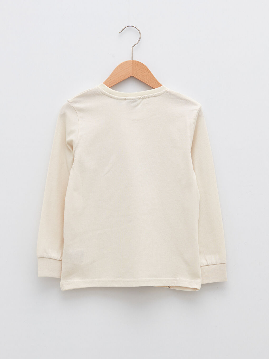 Crew Neck Mickey Mouse Printed Long Sleeve Cotton Boy T-Shirt-1