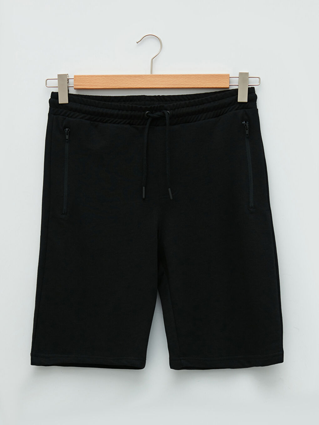 Siyah Slim Fit Örme Erkek Şort-5