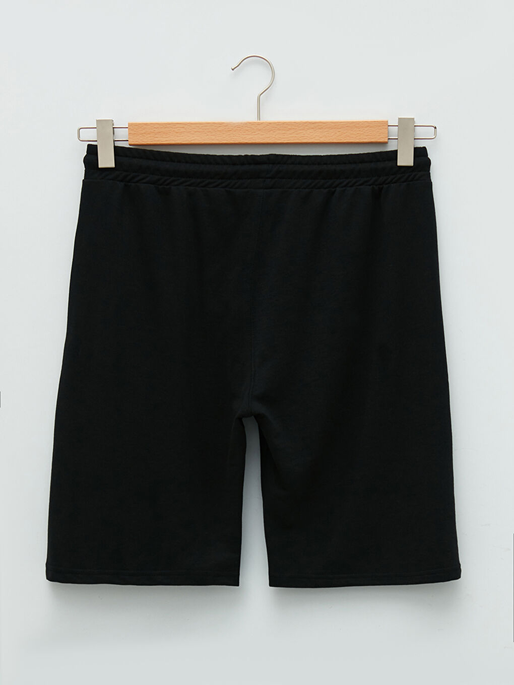 Siyah Slim Fit Örme Erkek Şort-6