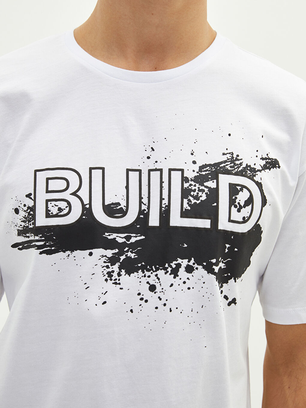 Crew Neck Short Sleeve Printed Combed Cotton Men's T-shirt-3