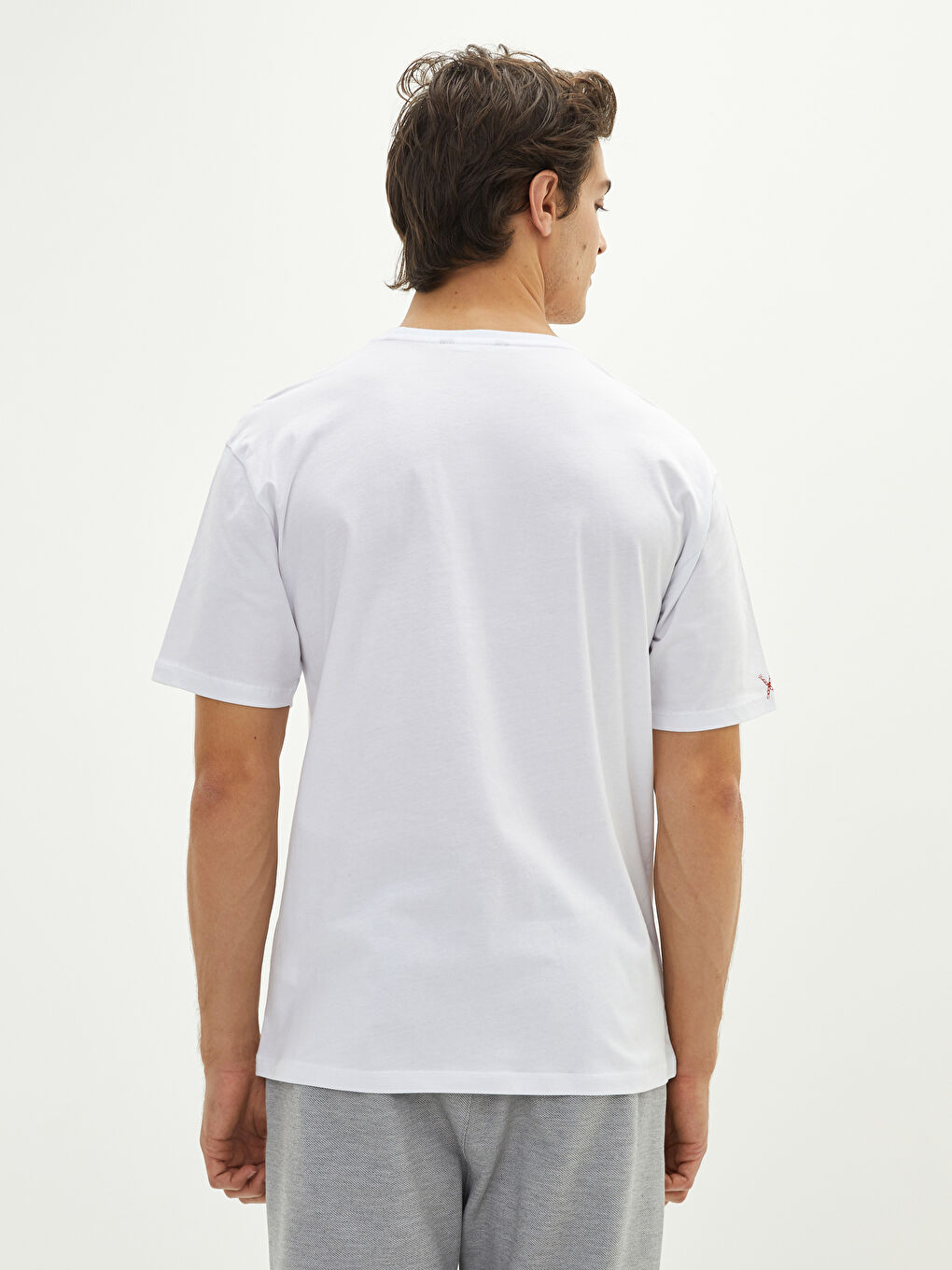 Crew Neck Short Sleeve Printed Combed Cotton Men's T-shirt-4