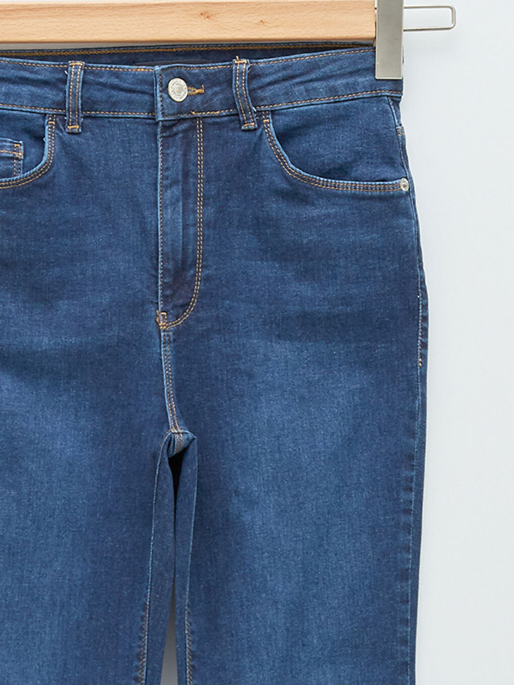 İndigo Yüksek Bel Mars Flare Kadın Jean Pantolon-7