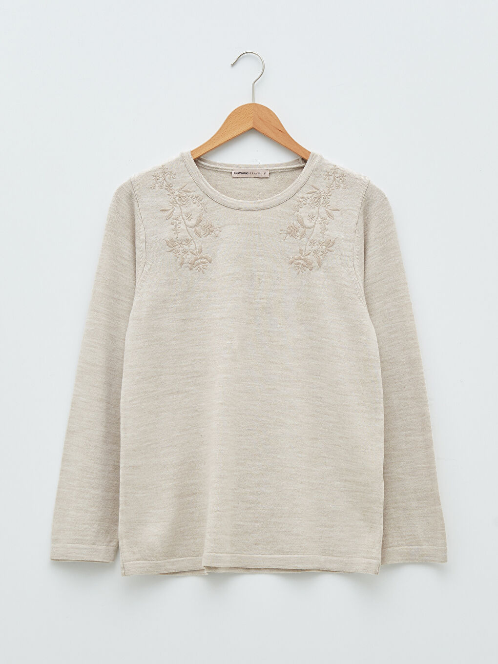 Crew Neck Embroidered Women's Knitwear Sweater-5