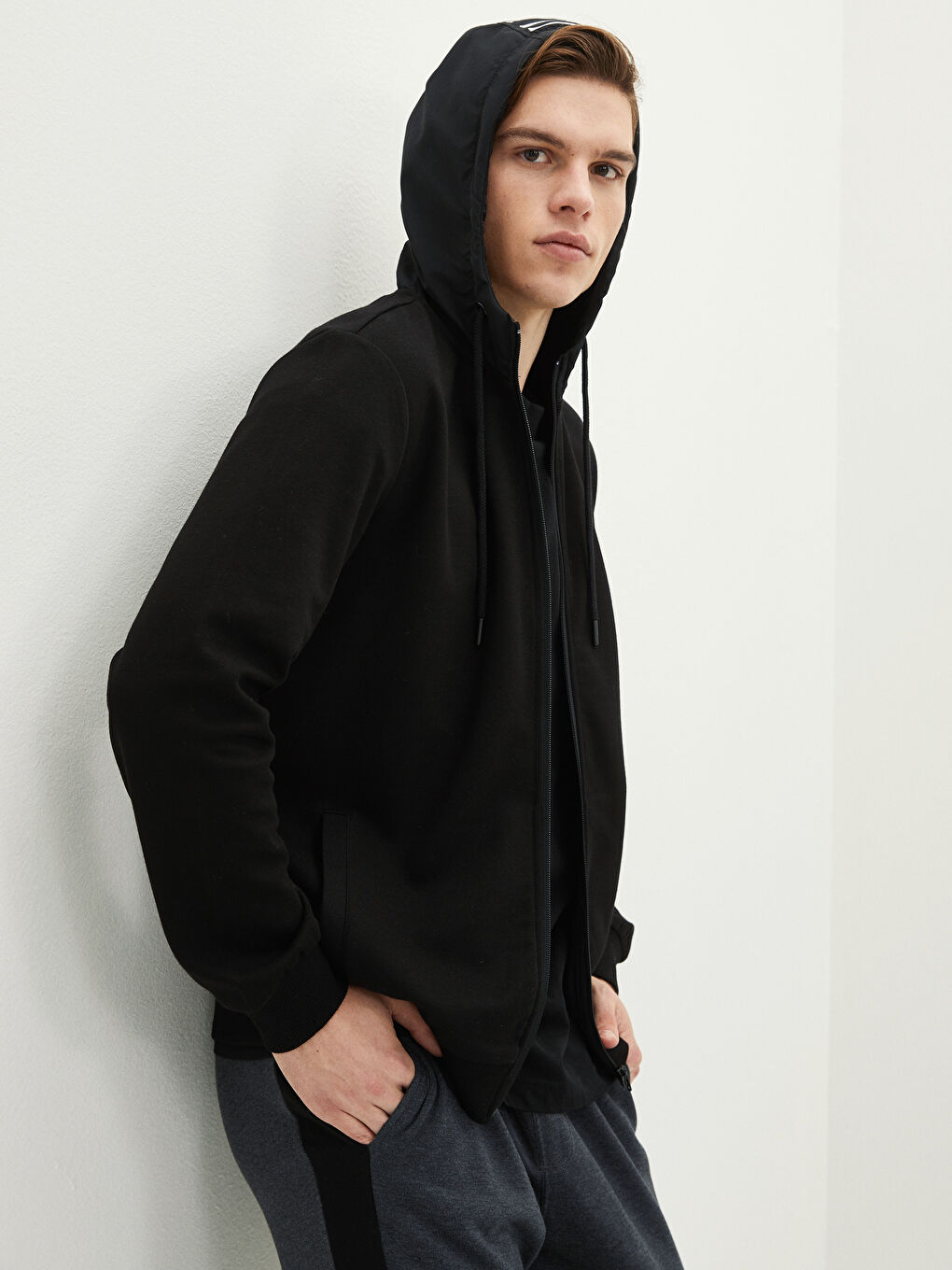 Hooded Long Sleeve Men's Sports Cardigan-1