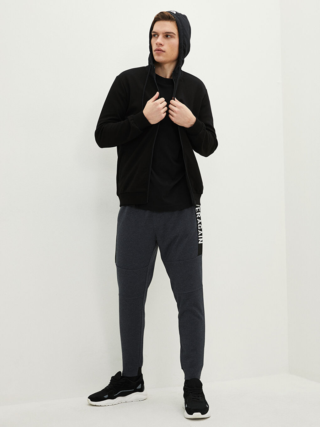 Hooded Long Sleeve Men's Sports Cardigan-2