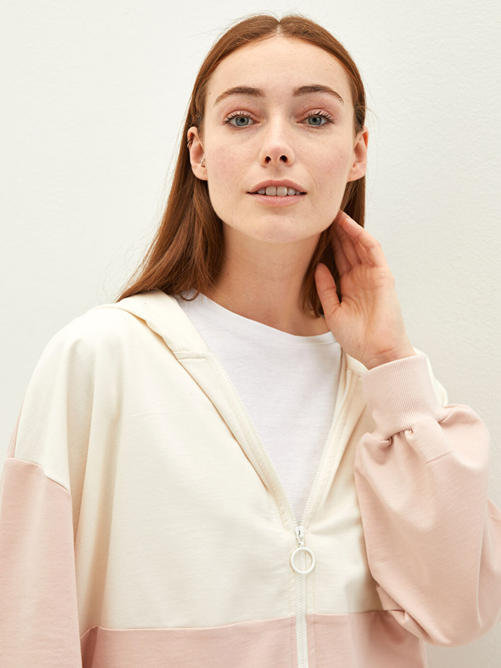 كارديجان بغطاء رأس وأكمام طويلة بنمط بلوك الألوان-3