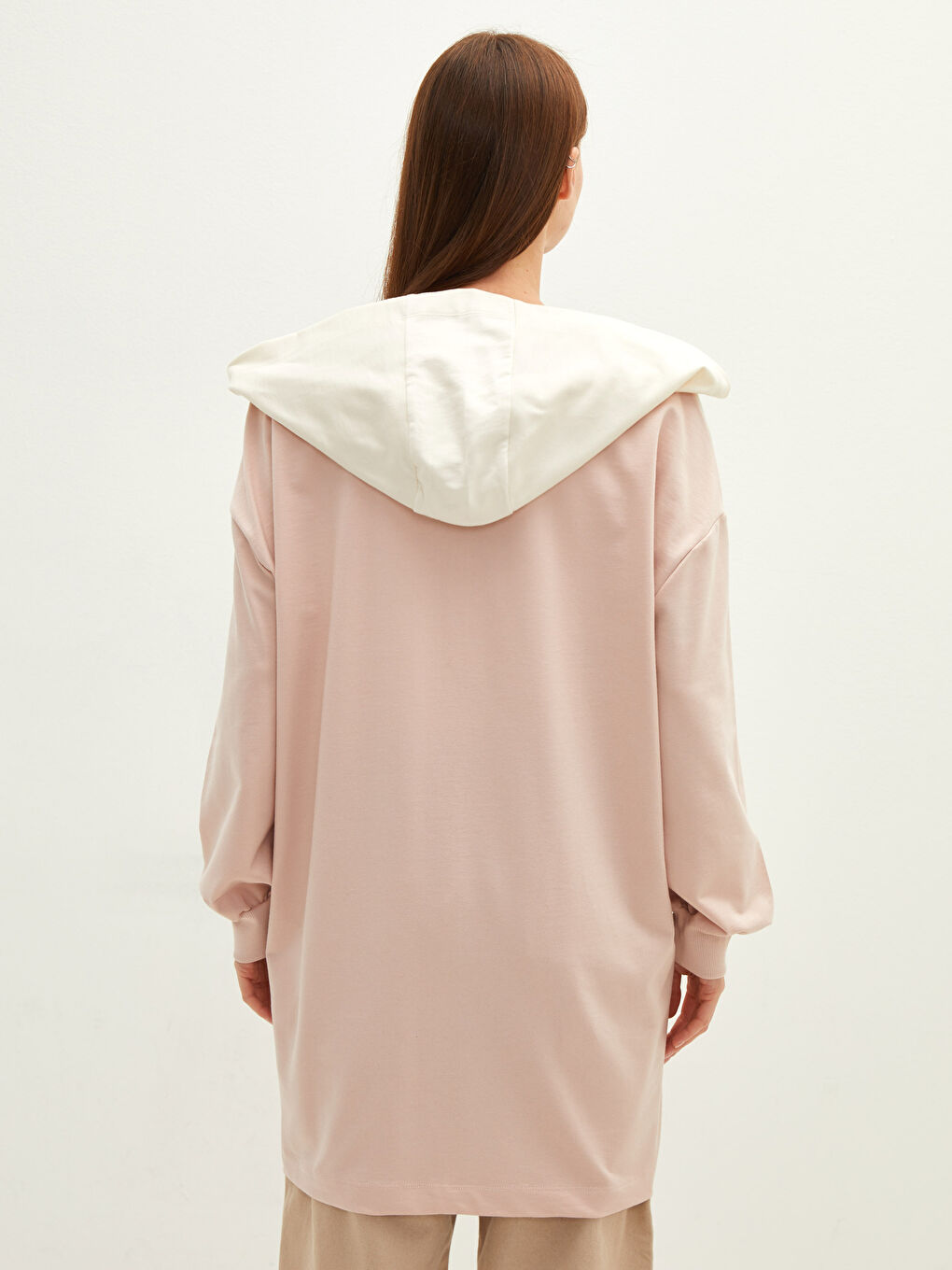 كارديجان بغطاء رأس وأكمام طويلة بنمط بلوك الألوان-5