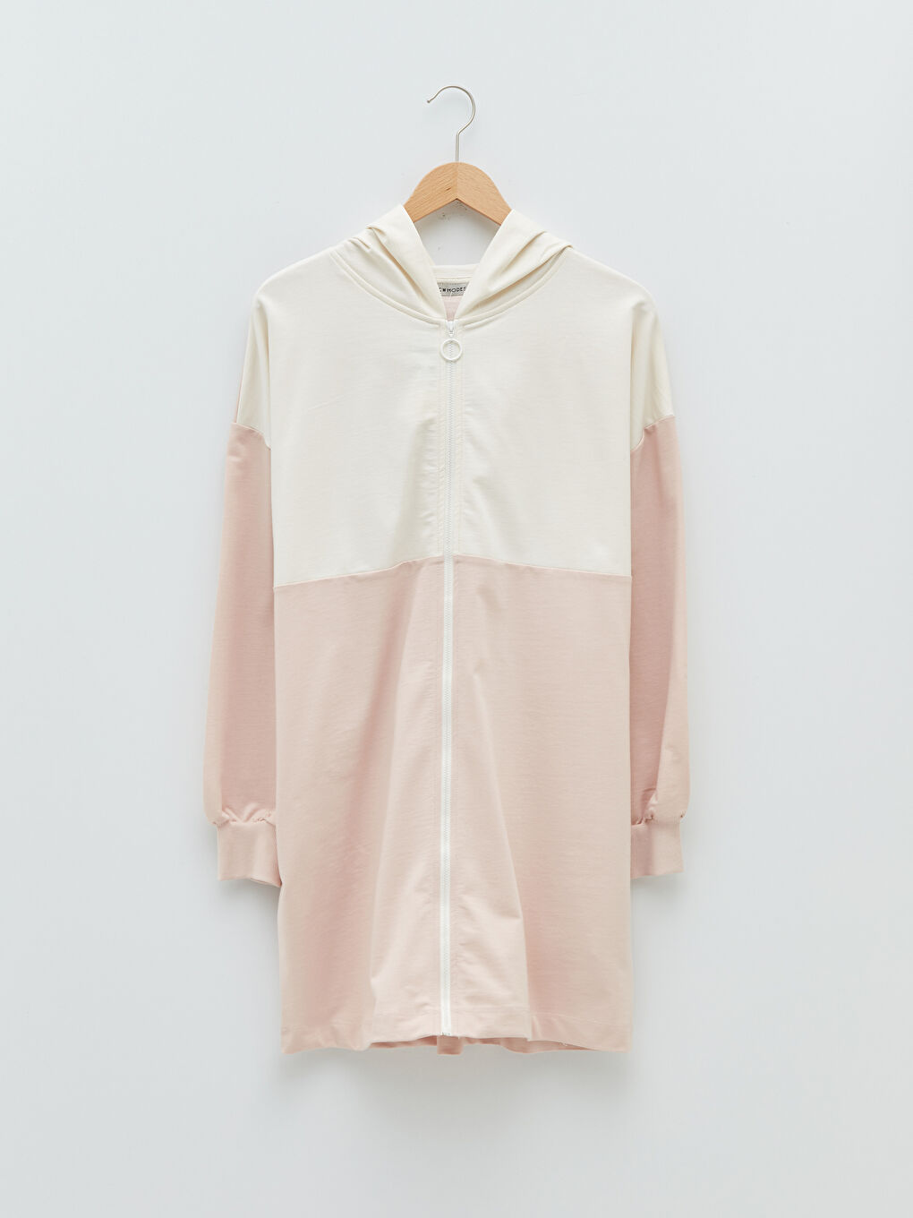 كارديجان بغطاء رأس وأكمام طويلة بنمط بلوك الألوان-6