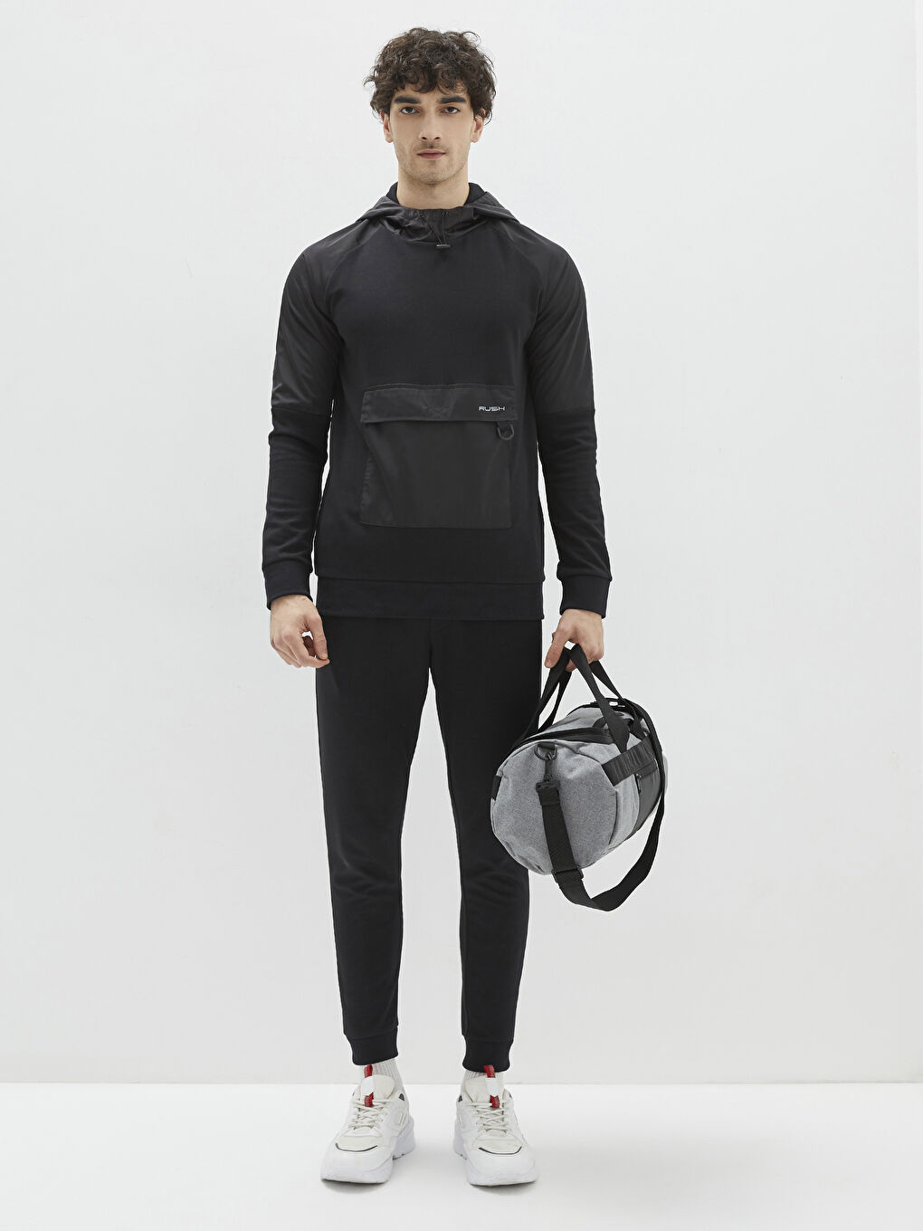 Ерлерге арналған текстуралы матадан жасалған спорттық сөмке-1