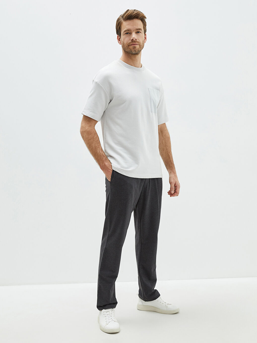 LCWAIKIKI Basic Standard Pattern Pique Men's Sweatpants -W1I143Z8-D5D