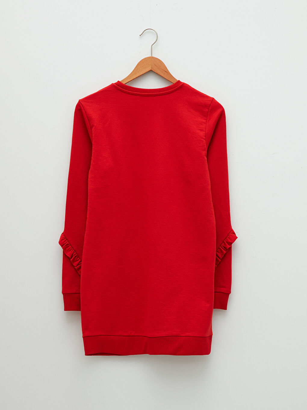 Crew Neck Plain Long Sleeve Women's Sweatshirt Tunic-6