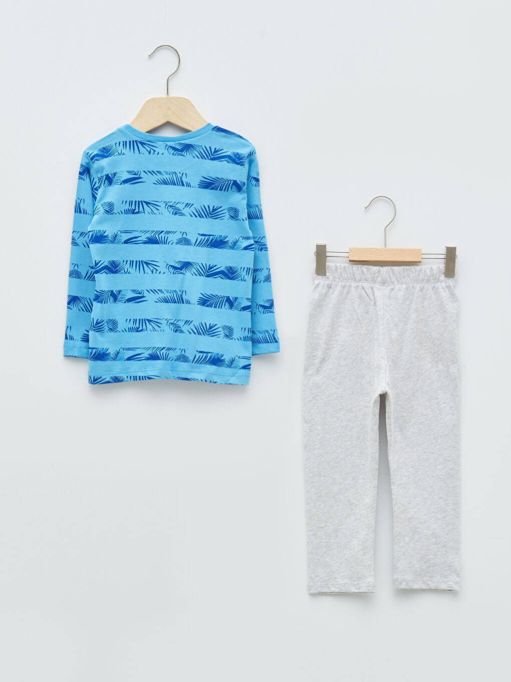 Ensemble de pyjama bébé garçon en coton imprimé à manches longues et col rond-1