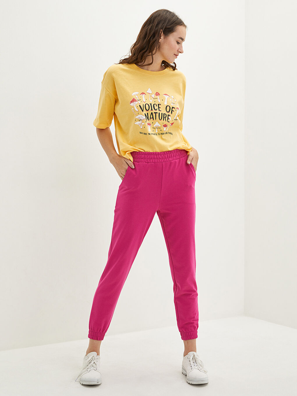 Elastic Waist Regular Pocket Detailed Women's Sweatpants-2