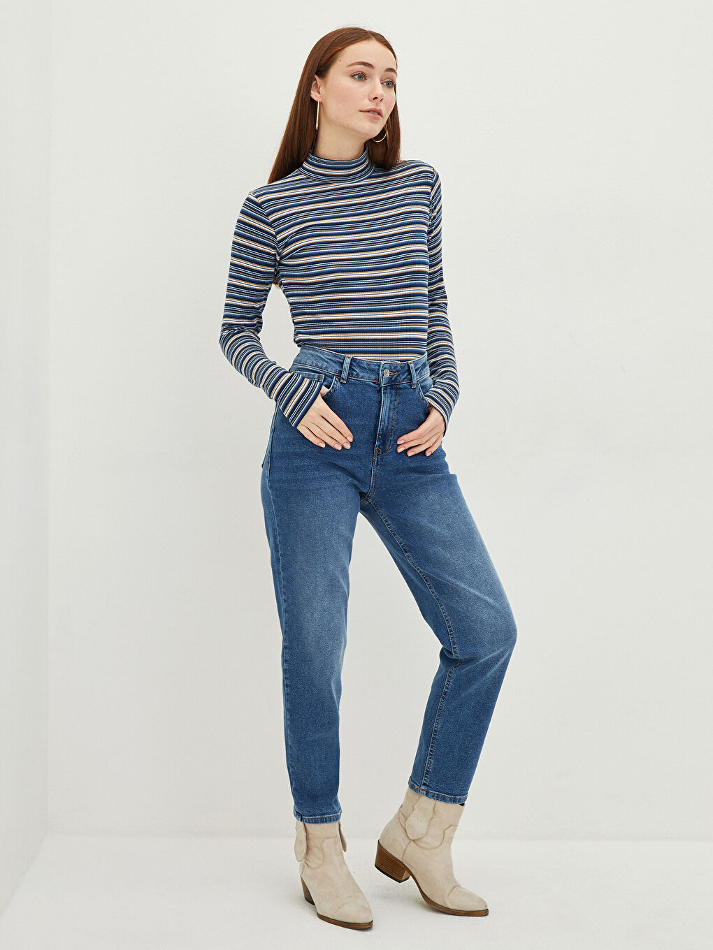LCWAIKIKI Classic Hoch taillierte Schlanke Passform Damen Jeans -W1I335Z8-H45