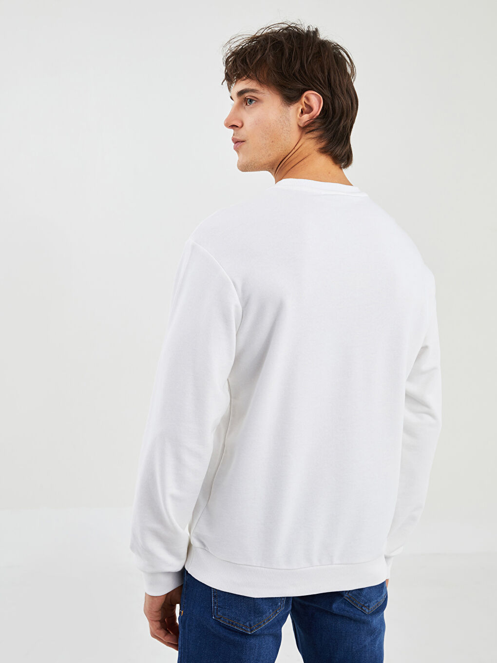 Hanorac imprimat cu mânecă lungă și guler rotund pentru bărbați-4