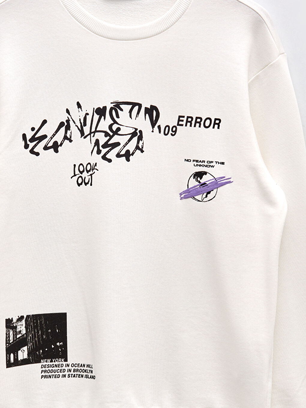 Hanorac imprimat cu mânecă lungă și guler rotund pentru bărbați-7