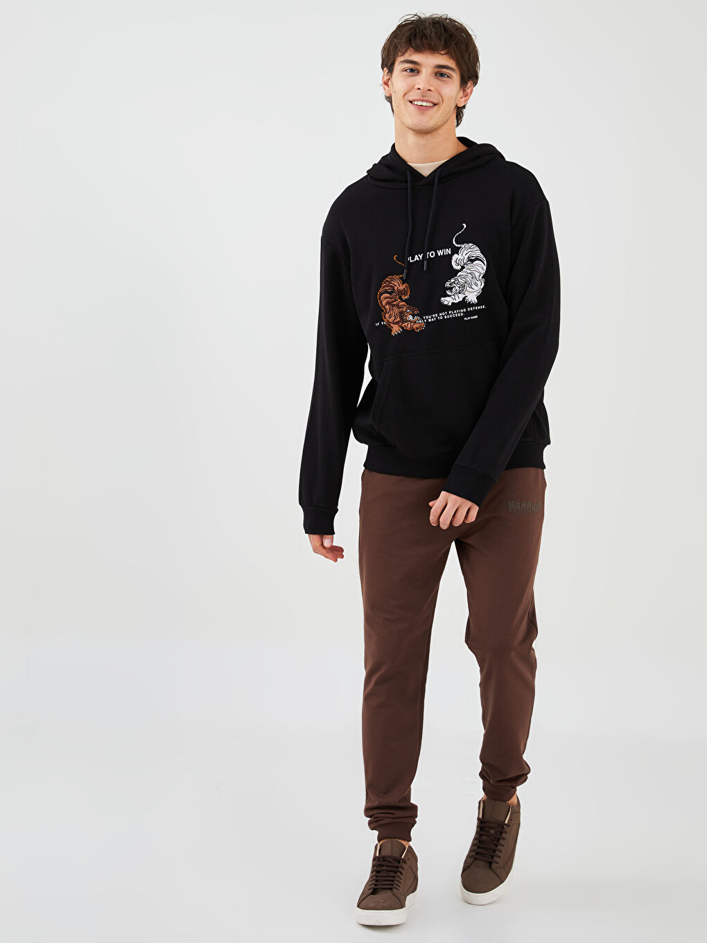 Мужское худи с длинным рукавом и принтом-2