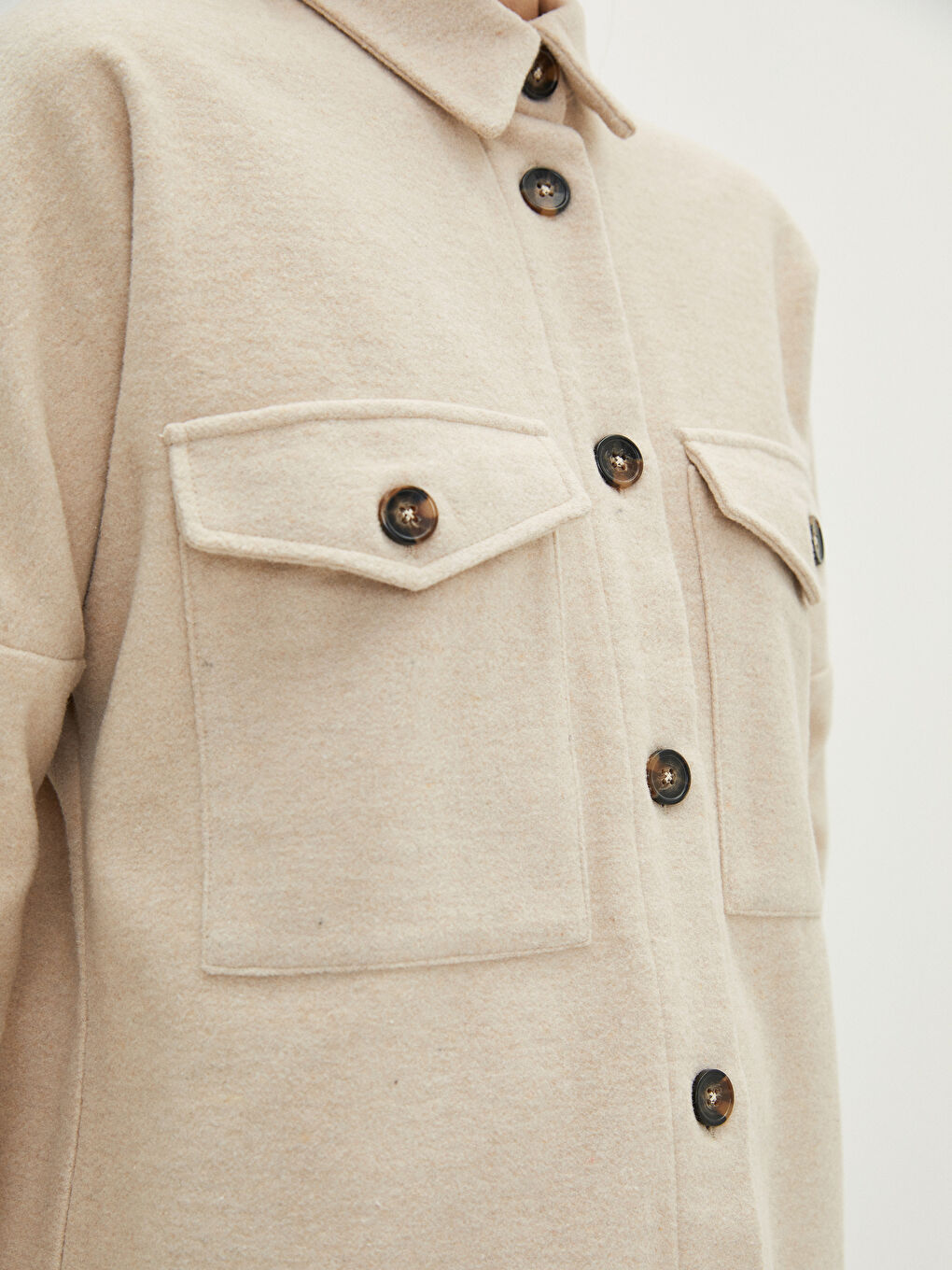 Schlichte Langarm Oversize Damen Hemd-Tunika-2