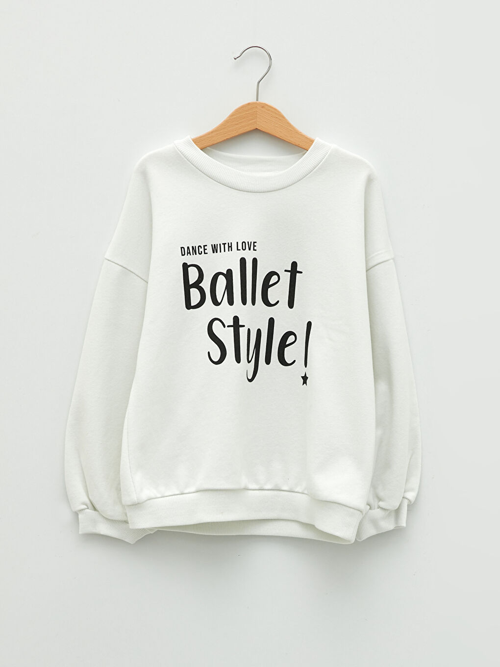 Crew Neck Letter Printed Long Sleeve Girl's Sweatshirt