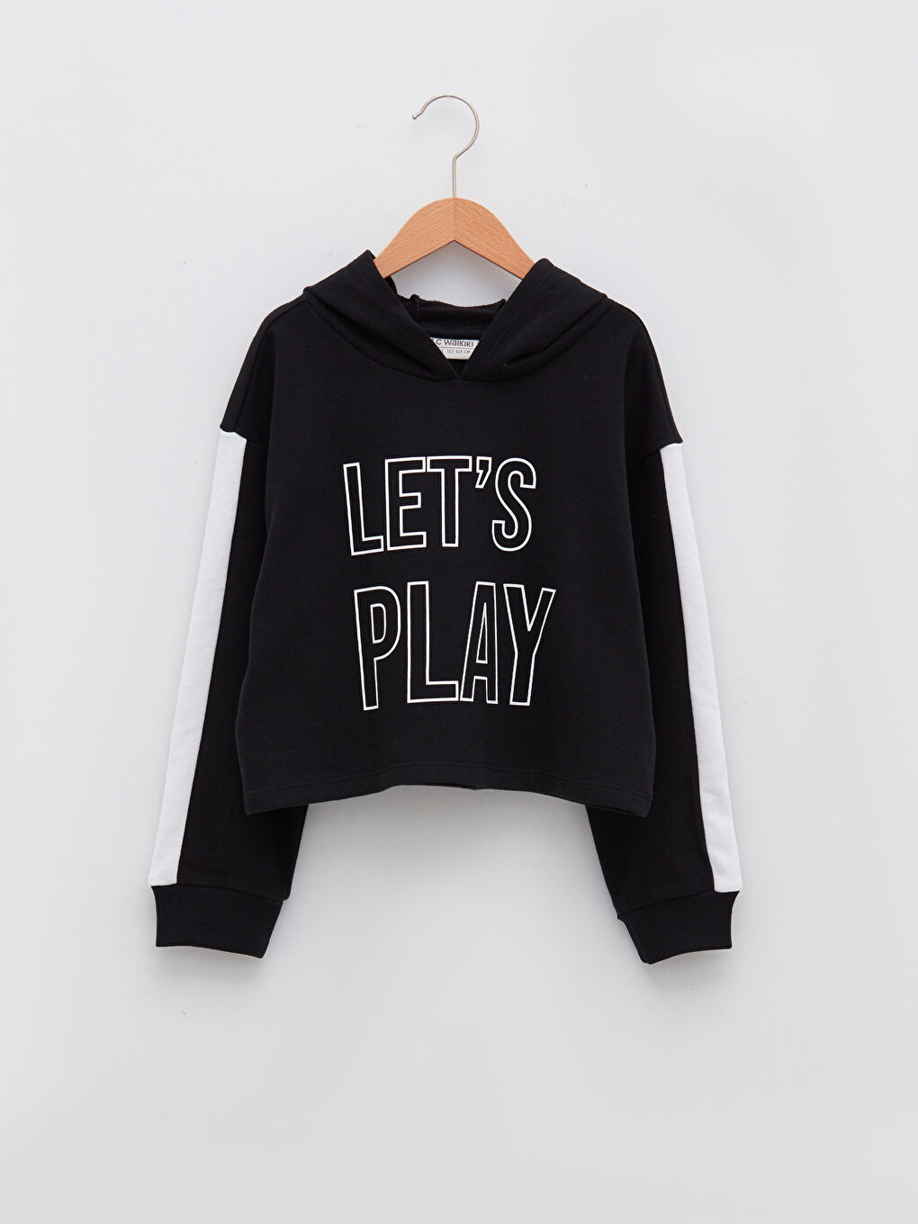 Sweat-shirt À Capuche Imprimé Texte Manches Longues Fille