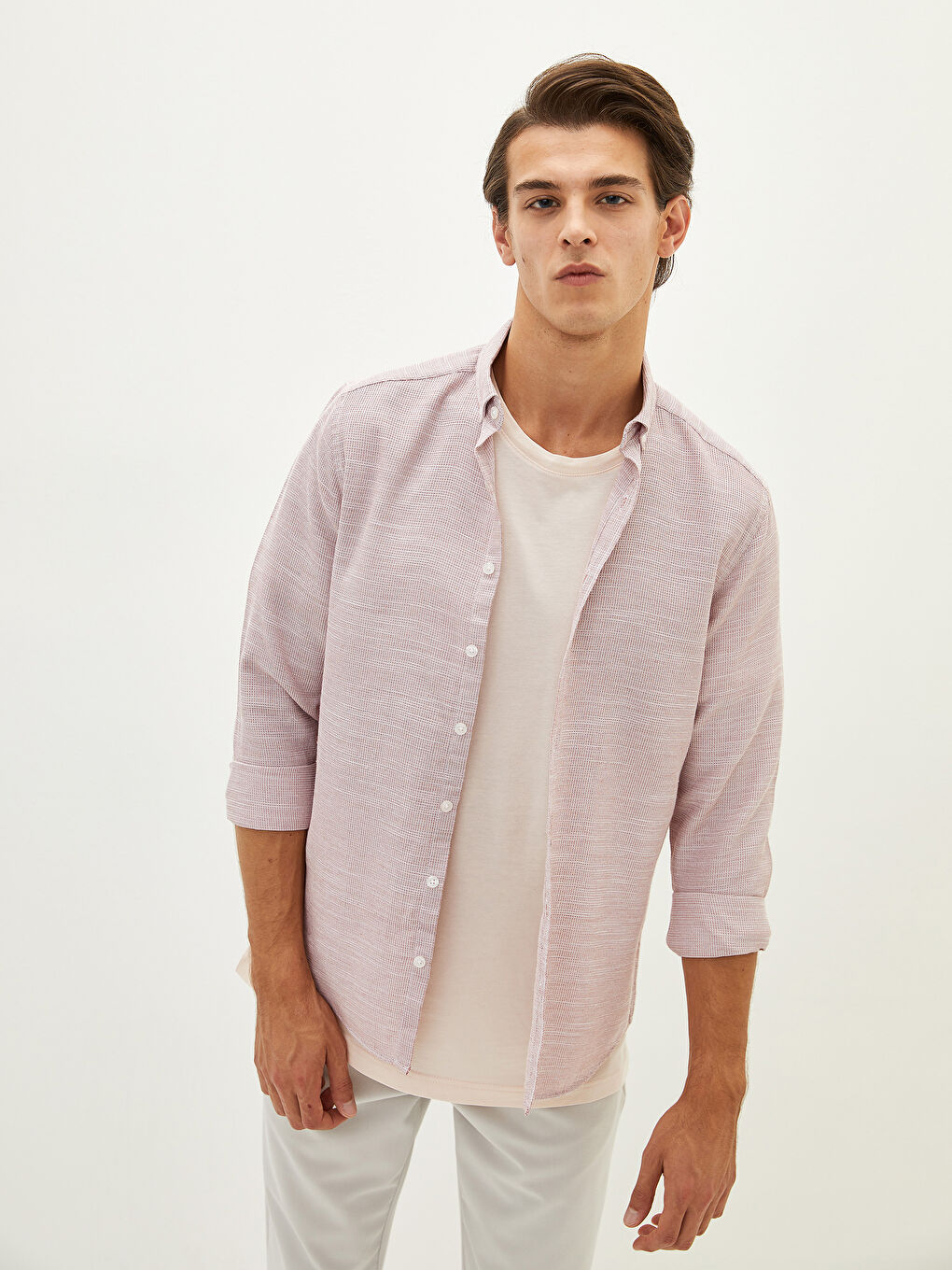 Slim Fit Long Sleeve Men's Shirt