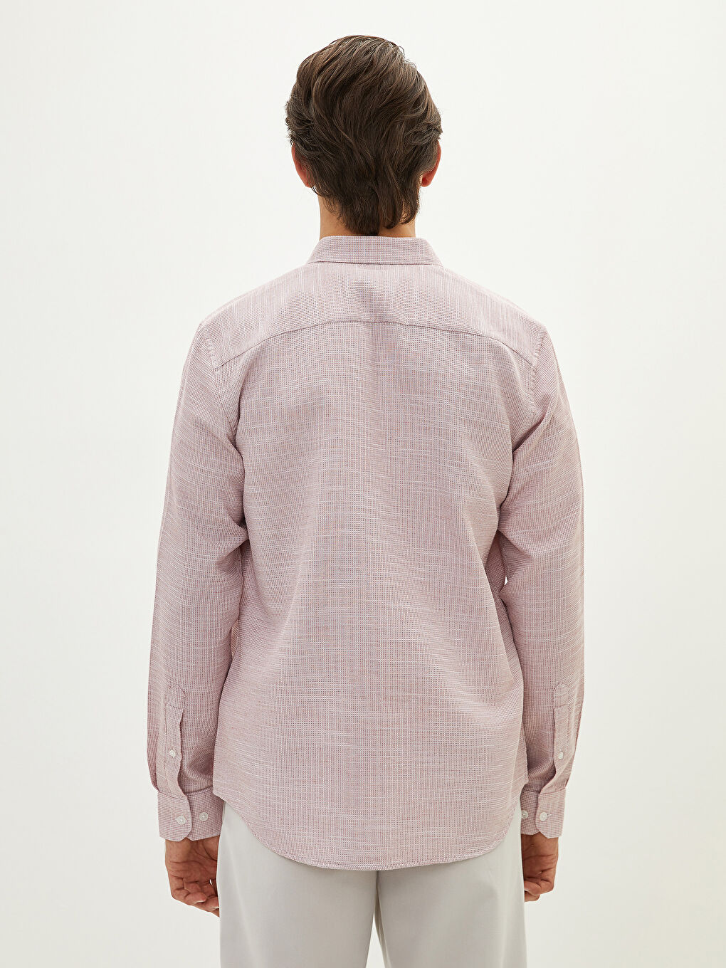 Slim Fit Long Sleeve Men's Shirt-4