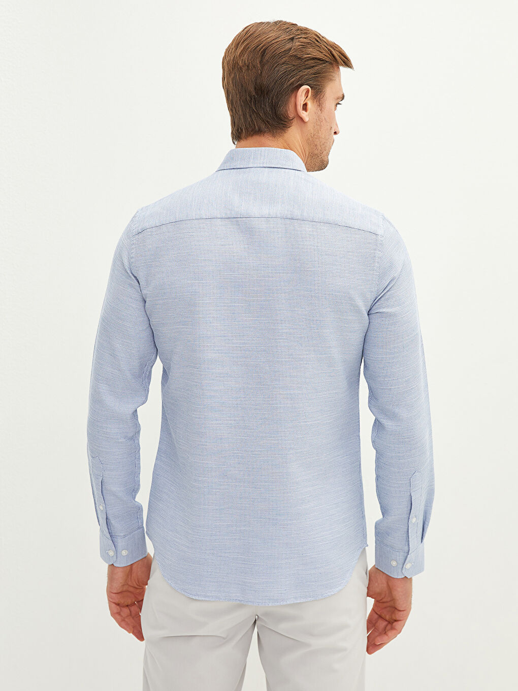 Slim Fit Long Sleeve Men's Shirt-4