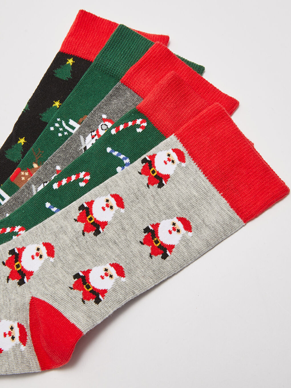LCW ACCESSORIES Christmas Themed Men's Crew Socks 5 Pack -W1I510Z8-K00