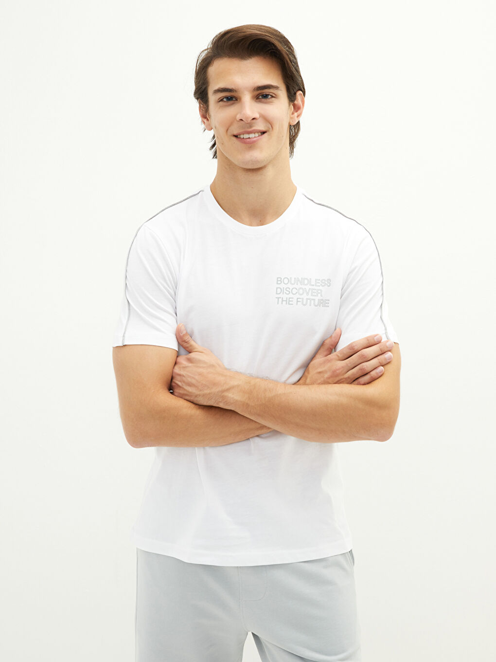 Crew Neck Short Sleeve Printed Combed Cotton Men's T-shirt-1