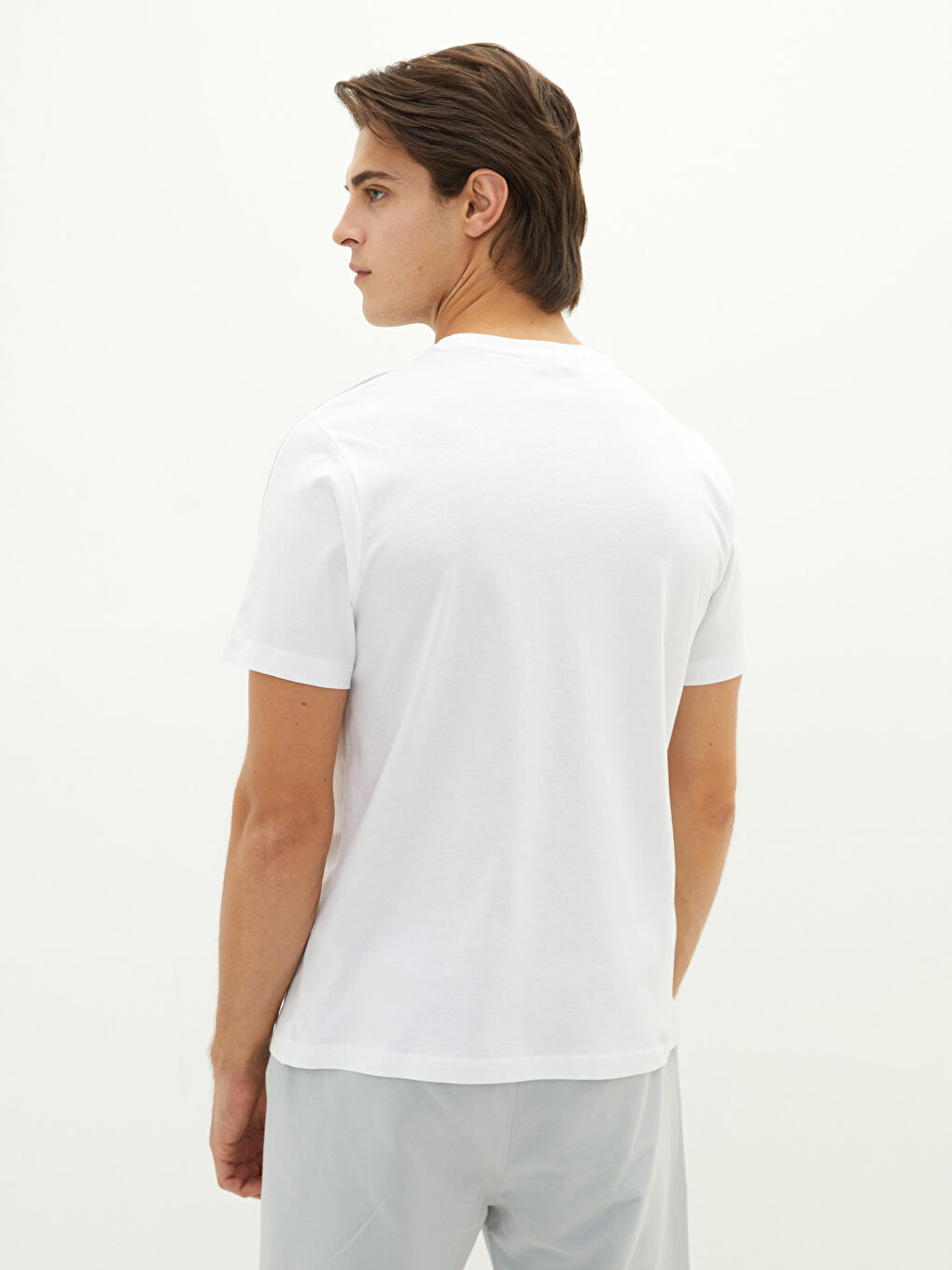 Crew Neck Short Sleeve Printed Combed Cotton Men's T-shirt-4