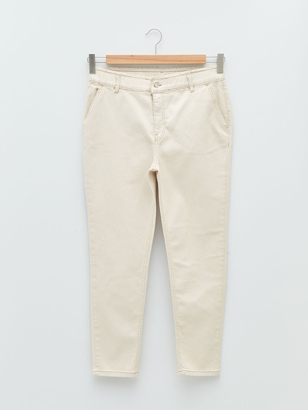 بنطلون جينز واسع مقاس كبير وسط عادي مريح للسيدات-6