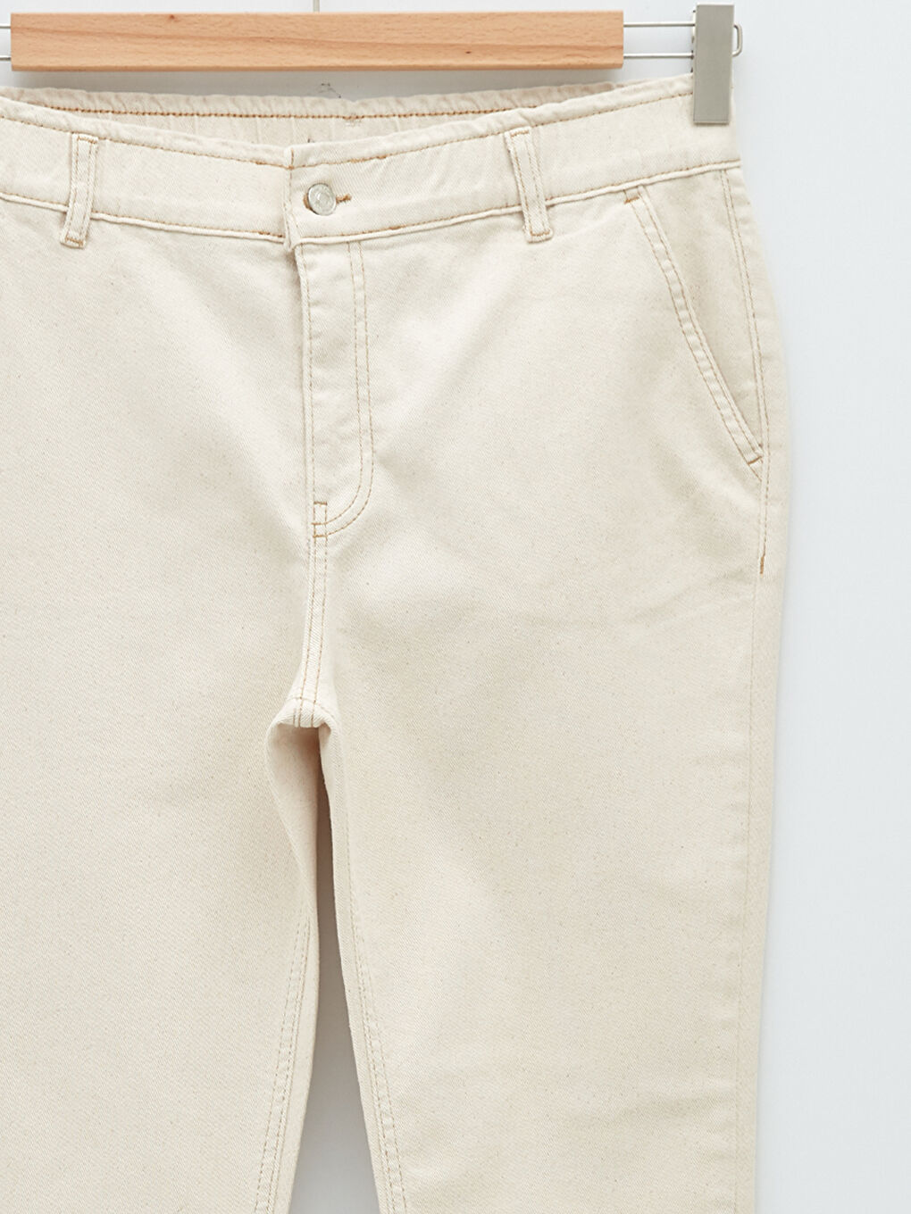 بنطلون جينز واسع مقاس كبير وسط عادي مريح للسيدات-8