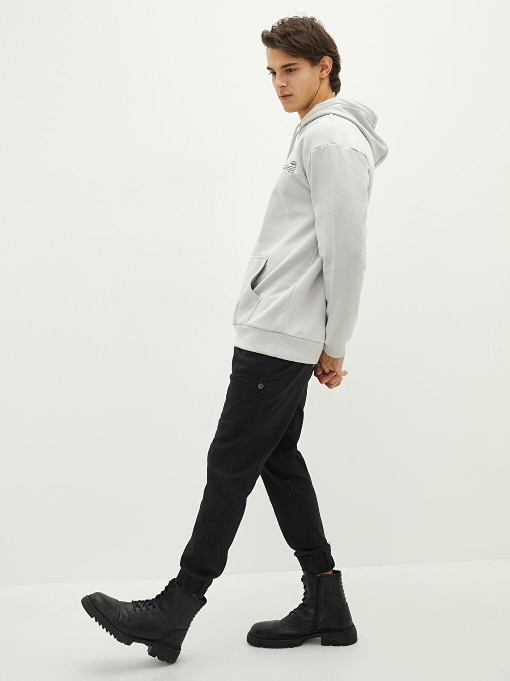 Slim Fit Twill Men's Jogger Trousers-3