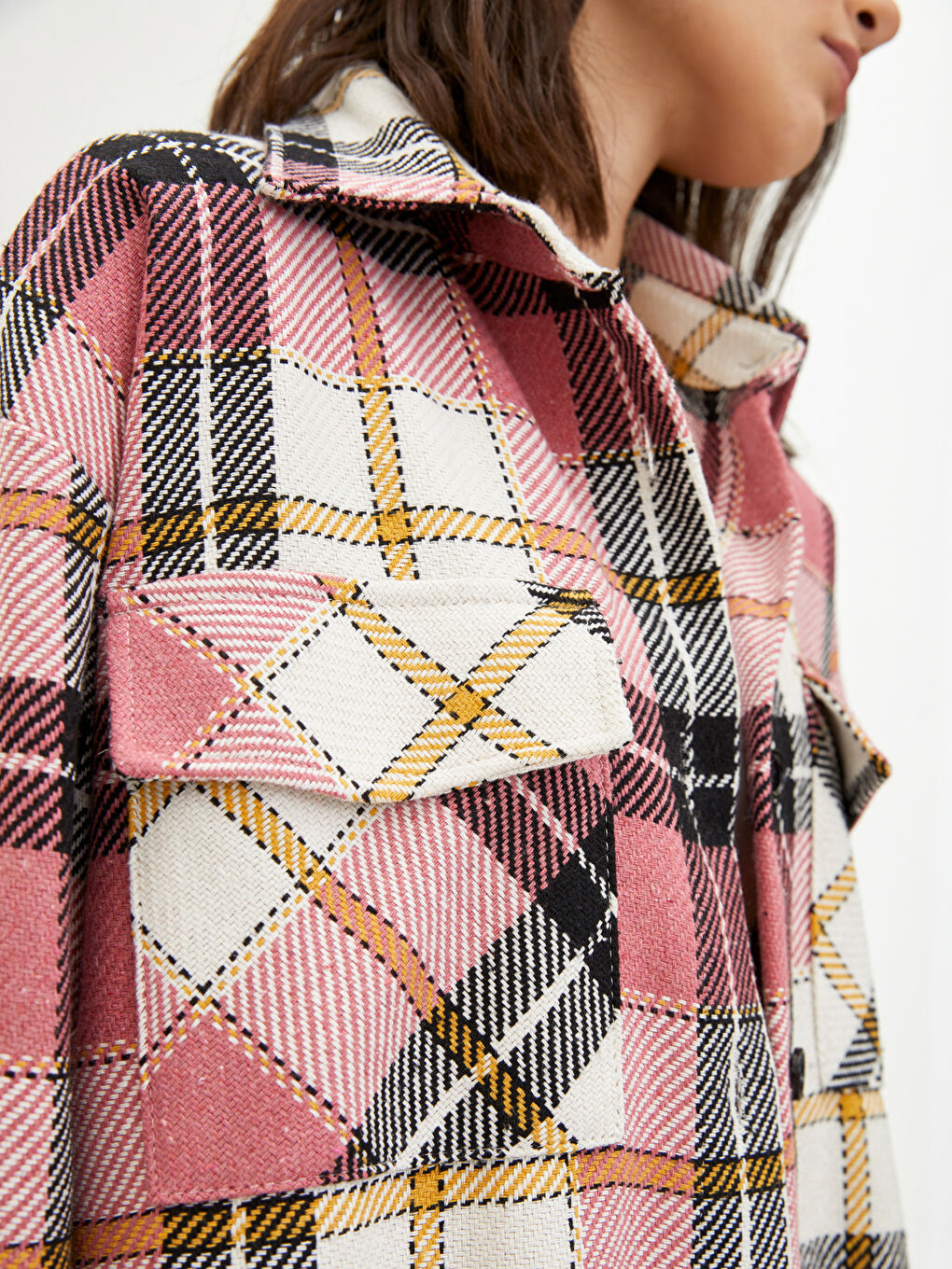 LCW Vision Geknöpfte Kariert Langarm Damen Hemdjacke -W1I578Z8-LNQ