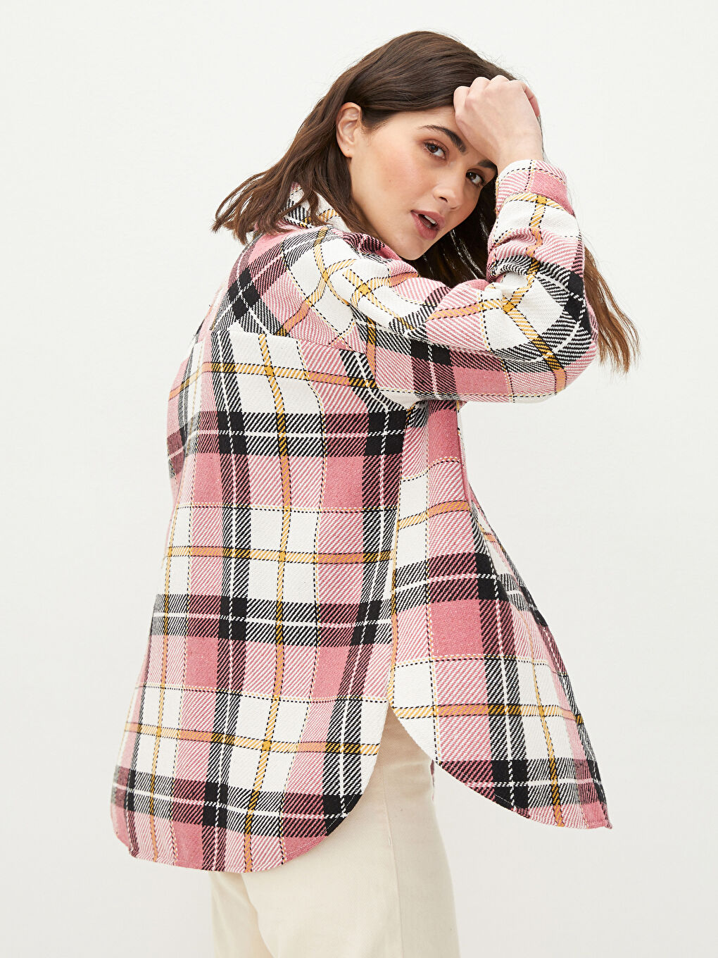 LCW Vision Geknöpfte Kariert Langarm Damen Hemdjacke -W1I578Z8-LNQ