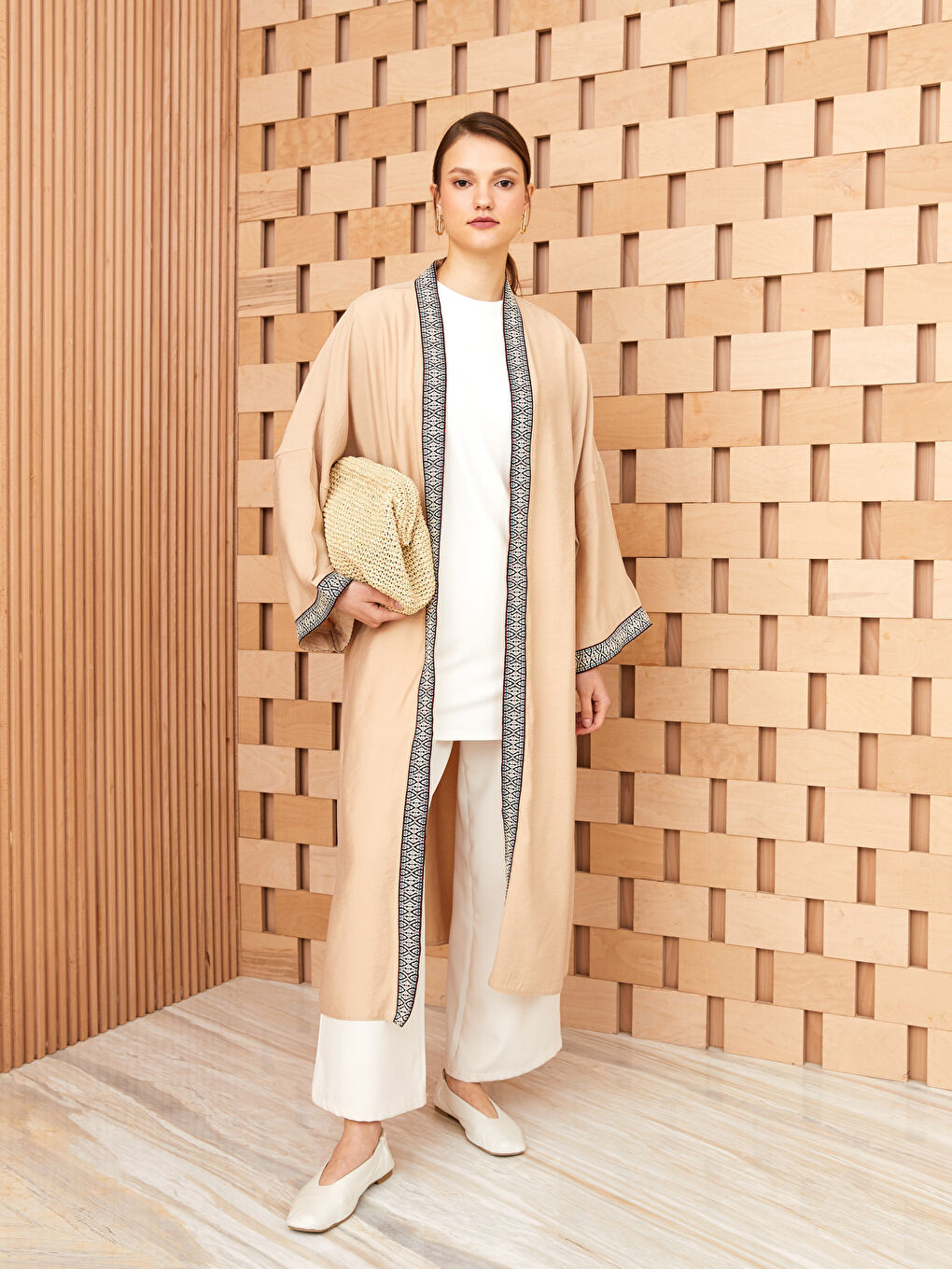 Shawl Collar Plain Long Sleeve Oversize Women's Kimono