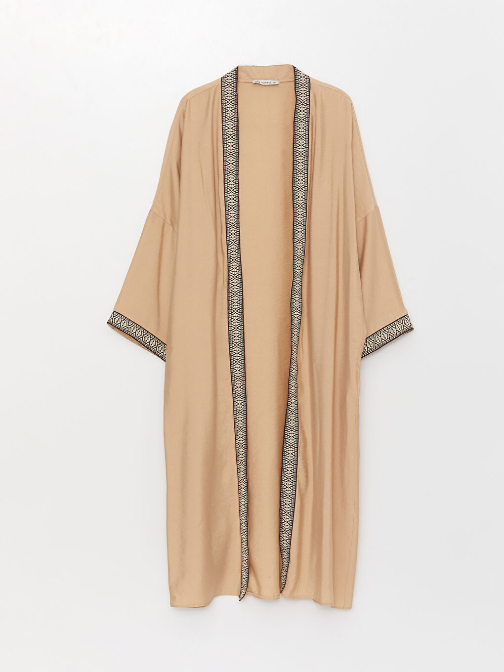 Shawl Collar Plain Long Sleeve Oversize Women's Kimono-5