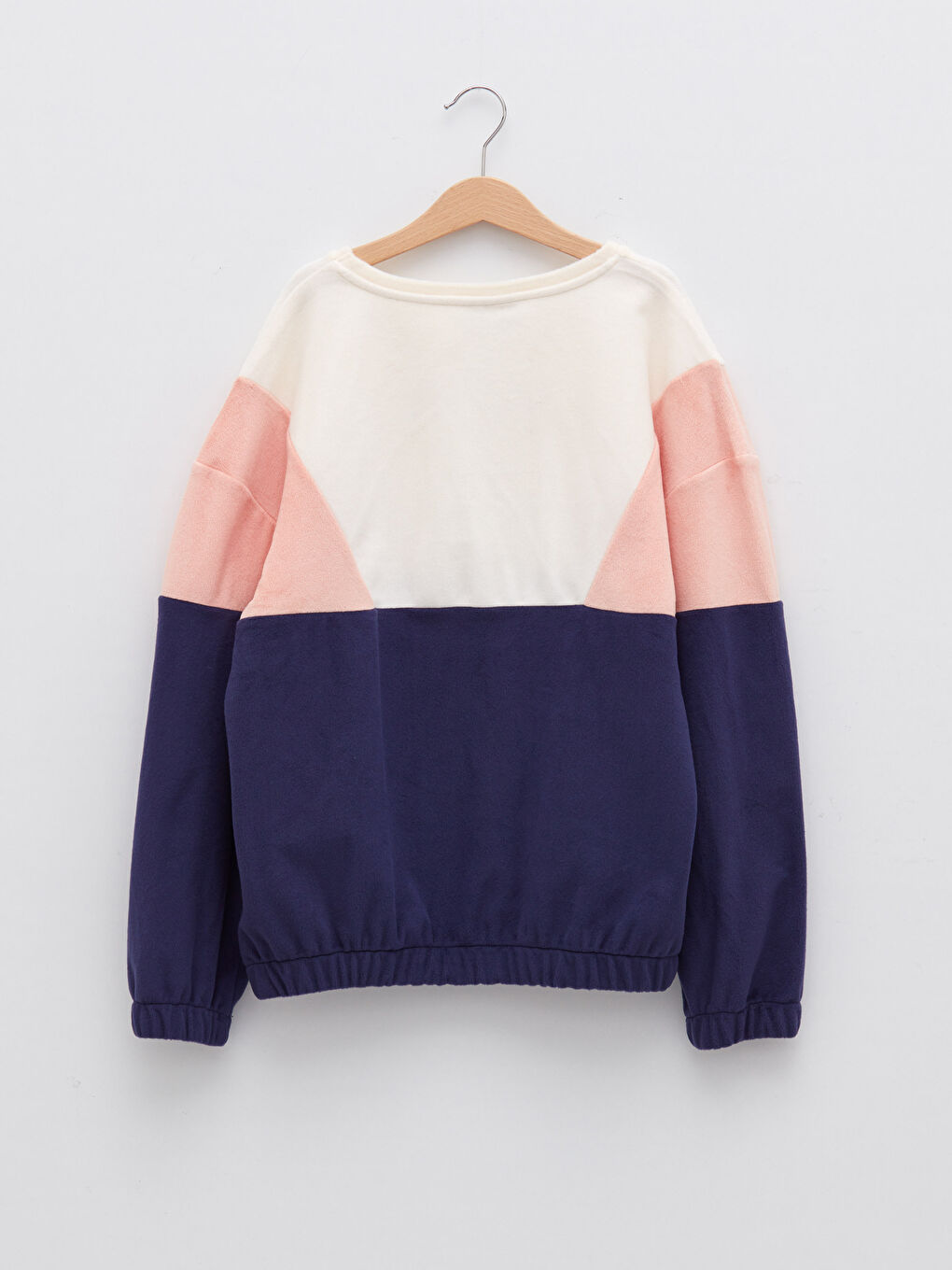 Crew Neck Color Block Long Sleeve Girls' Sweatshirt-1