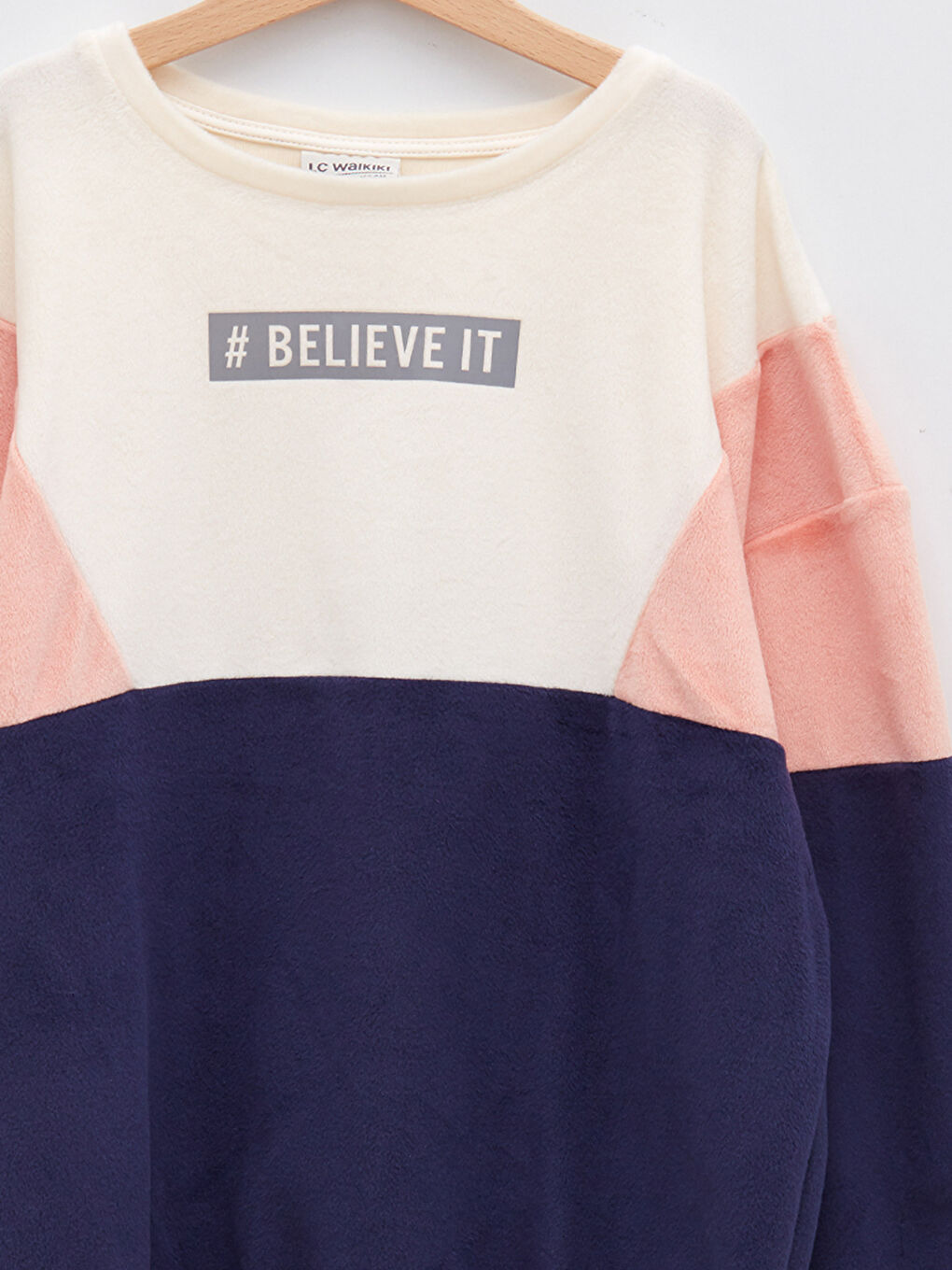 Crew Neck Color Block Long Sleeve Girls' Sweatshirt-2