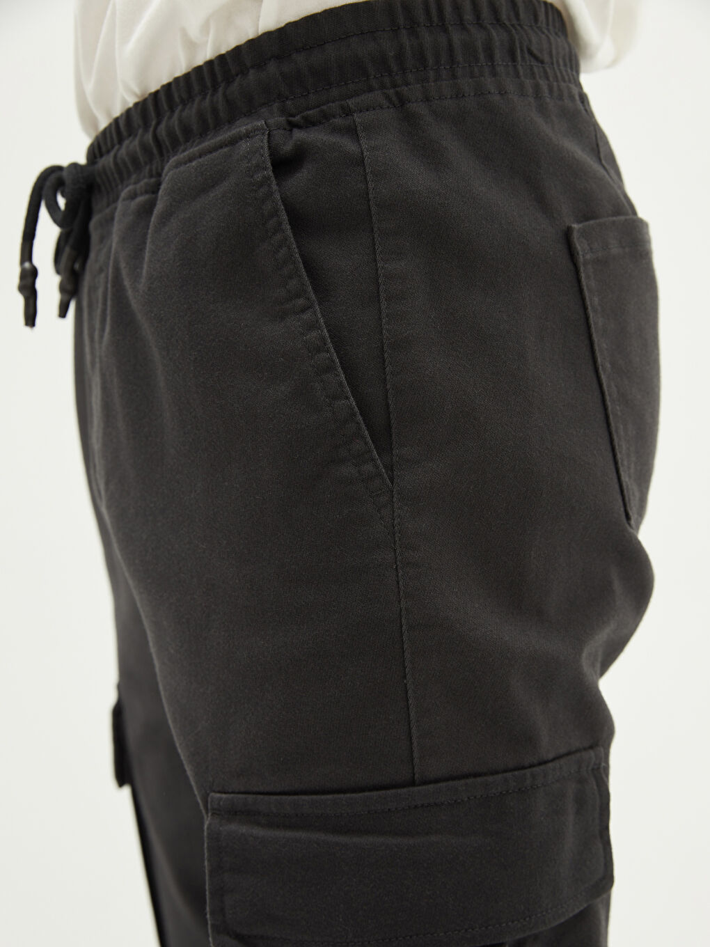 Antrasit Slim Fit Gabardin Erkek Kargo Pantolon-2