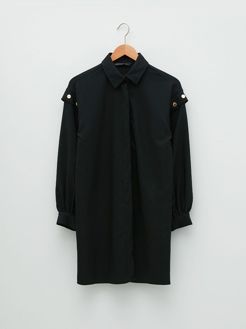 Tunique Chemise Unie à Manches Longues pour Femmes-7