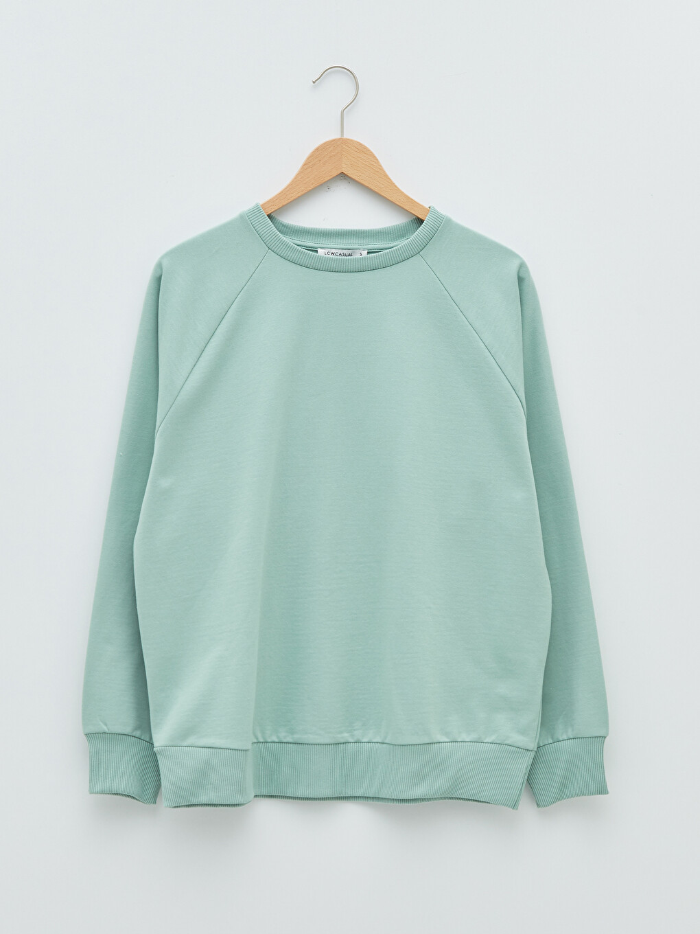 Crew Neck Plain Long Sleeve Women's Sweatshirt-5