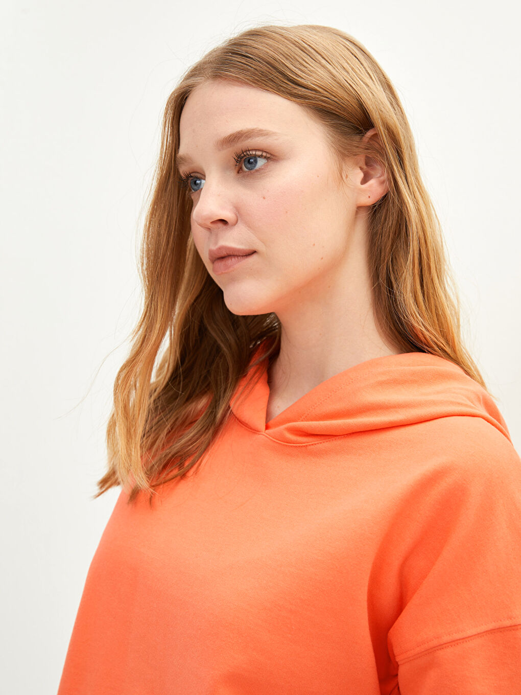 Hooded Collar Regular Long Sleeve Women's Sweatshirt-1