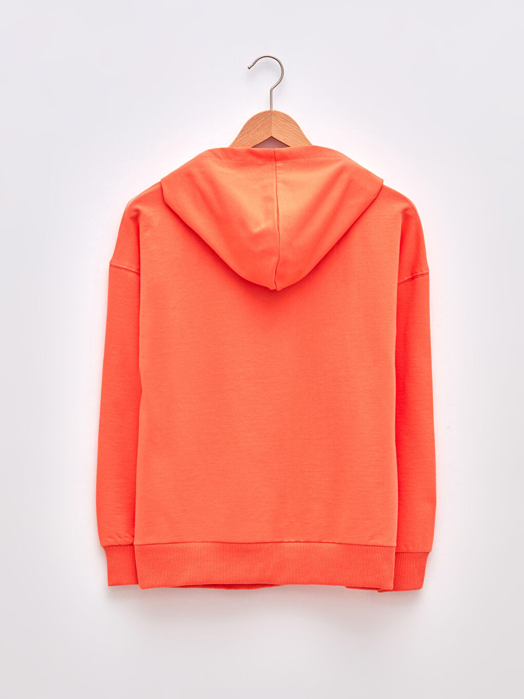 Hooded Collar Regular Long Sleeve Women's Sweatshirt-5