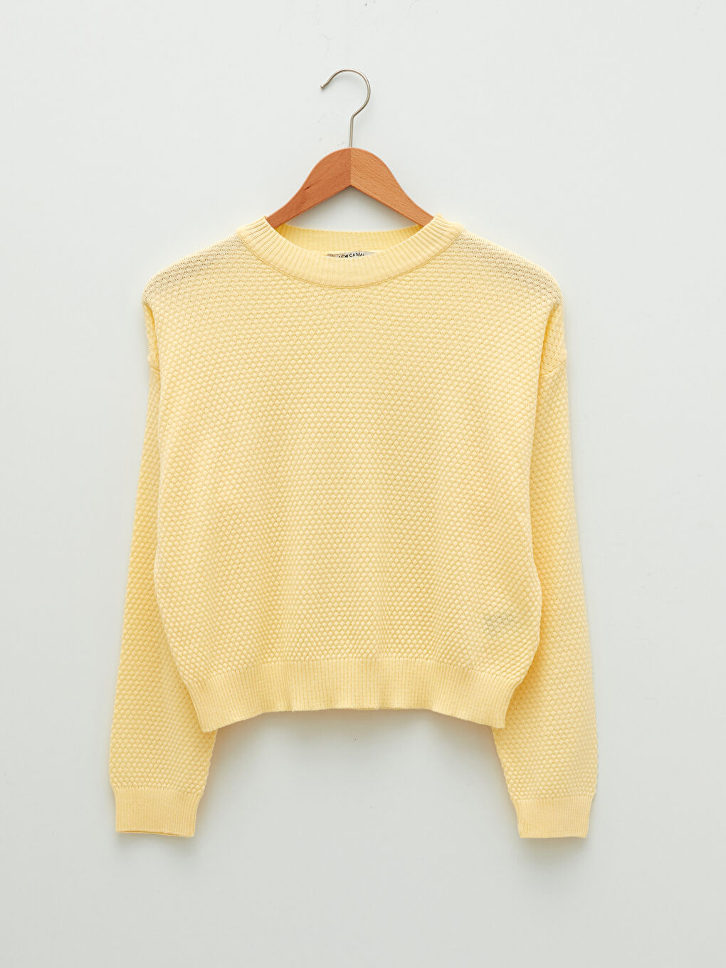 سترة تريكو سادة بياقة دائرية وأكمام طويلة للسيدات-4