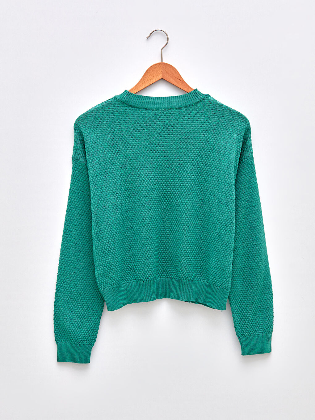 سترة تريكو سادة بياقة دائرية وأكمام طويلة للسيدات-6