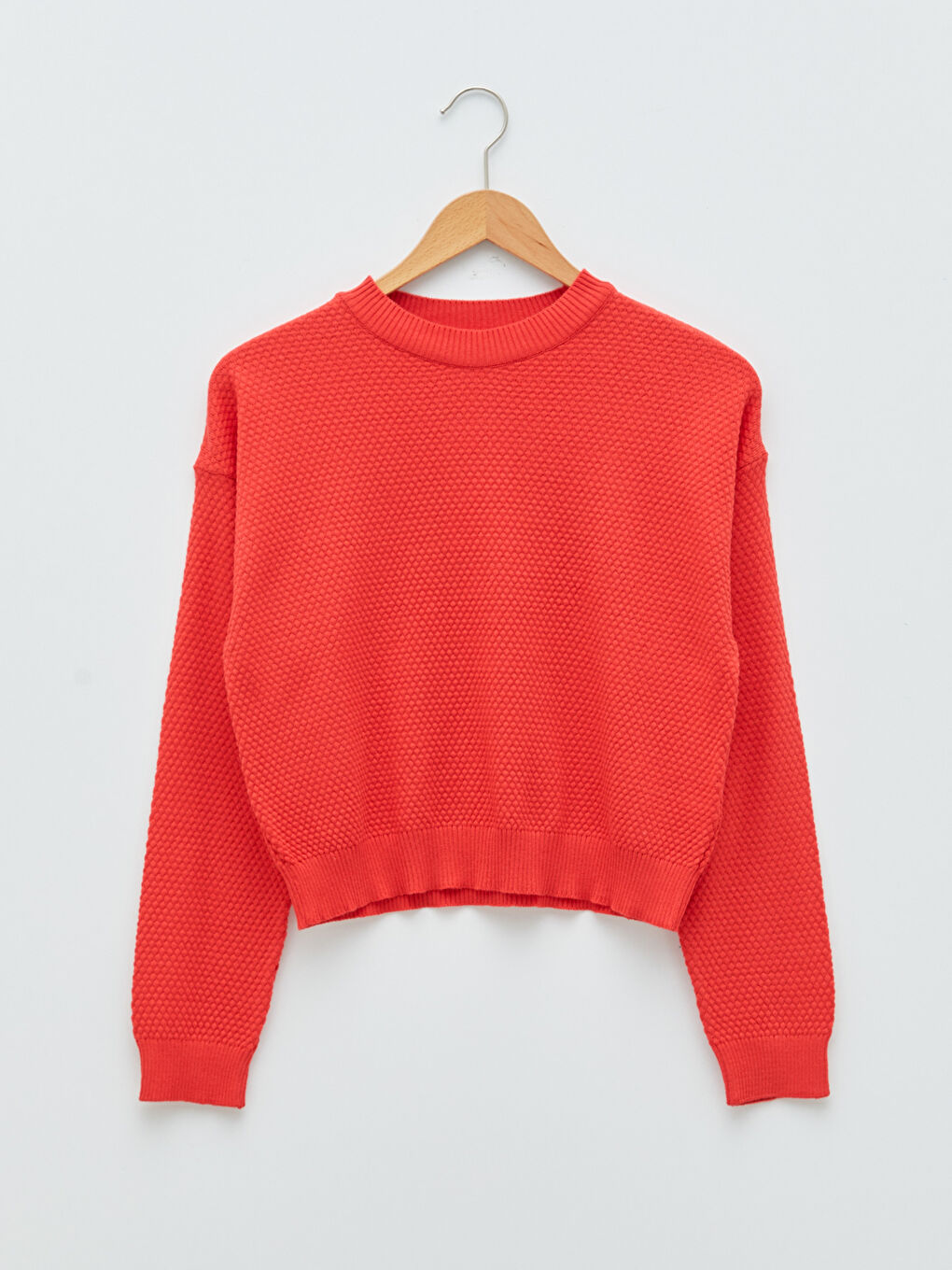 سترة تريكو سادة بياقة دائرية وأكمام طويلة للسيدات-9